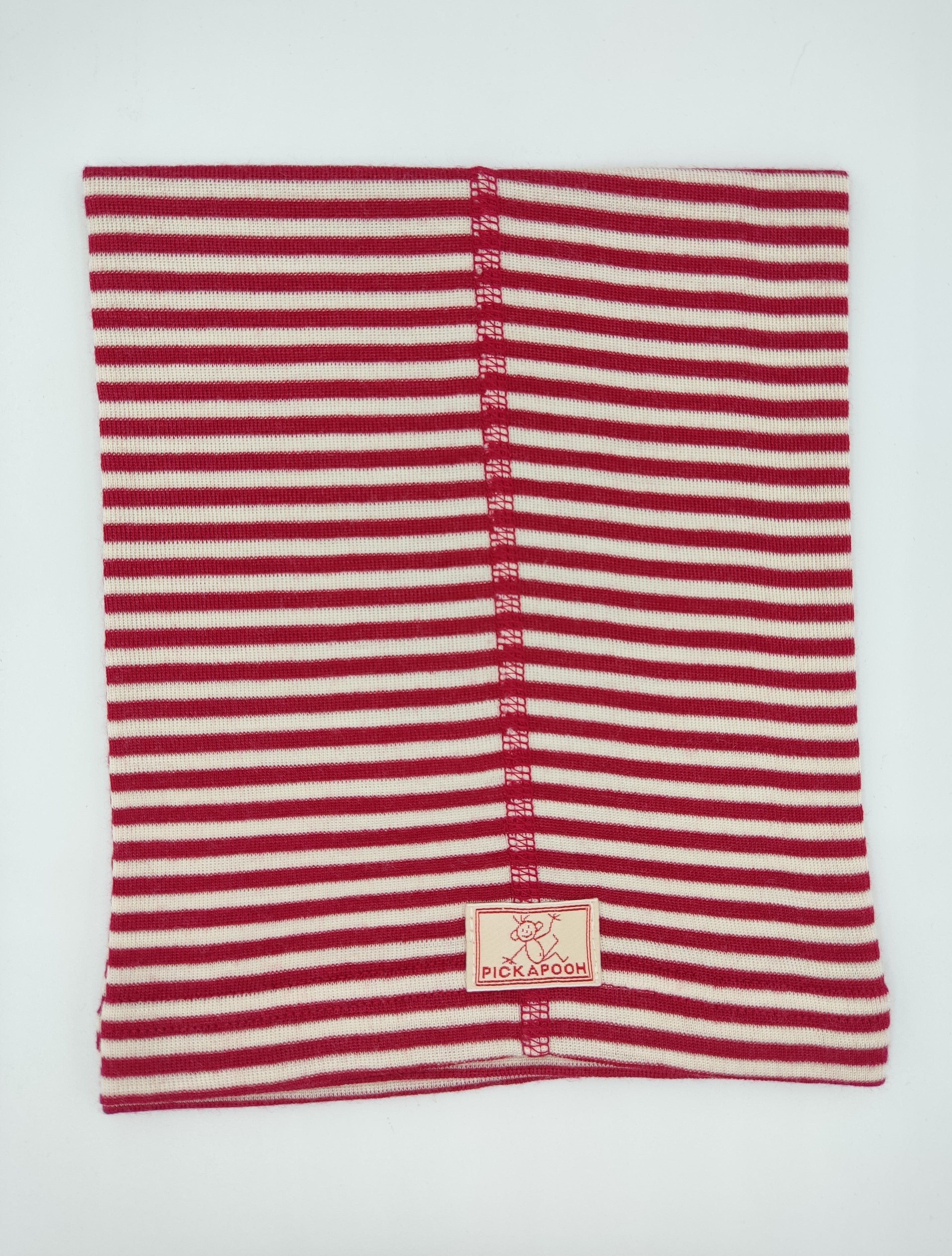 Scaldacollo in lana e seta per bambino e adulto // riga Rosso Ciliegia